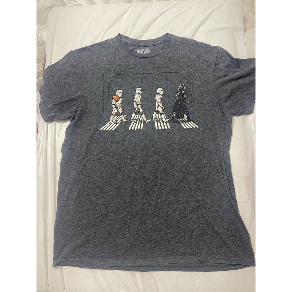 Men's Mad Engine Star Wars Abbey Road T Shirt Size Large Grey